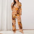 thumbnail image 2 of Fotbe Hippie Ditsy Floral Conjunto de Pijama de Manga Larga para Mujer con Estampado, Ropa de Dormir de 2 Piezas, Conjunto de Casa Suave y Cómodo con Bolsillos-XX-Large, 2 of 7