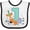 White and Black, variant on Inktastic Im 1 Years Old with Fox Boys or Girls Baby Bib