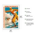 thumbnail image 2 of Winter in Poland - Polen Pologne (Poland) - Vintage Travel Poster by Mieczysław Rózański & R. Wyłcan c.1935 - Fine Art Matte Paper Print (Unframed) 30x44in, 2 of 4