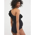 thumbnail image 4 of Motherhood Maternity Ruffle Front One Shoulder Maternity Swimsuit UPF 50+, 4 of 11