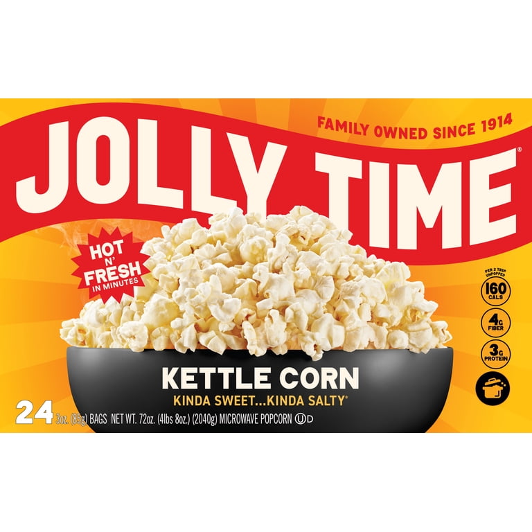 JOLLY TIME Kettle Corn Microwave Popcorn, 24 Ct (3 oz. Bags