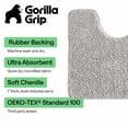 thumbnail image 3 of GORILLA GRIP Bathroom Rug and Toilet Base Floor Rugs Set, Quick Dry Plush Chenille, 30x20 Carpet, Light Gray, 3 of 10