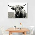 thumbnail image 2 of Nawypu Black and White Framed Nature Prints Wall Art Animals Poster large Highland Cow Vintage Canvas Artwork for Living Room Farmhouse Wall Decoration 20x16 inch, 2 of 4