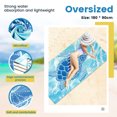 thumbnail image 4 of Dznils Printed Microfibre Beach Towels, 35" x 72", Blue Turtle, 2 Count, 4 of 11