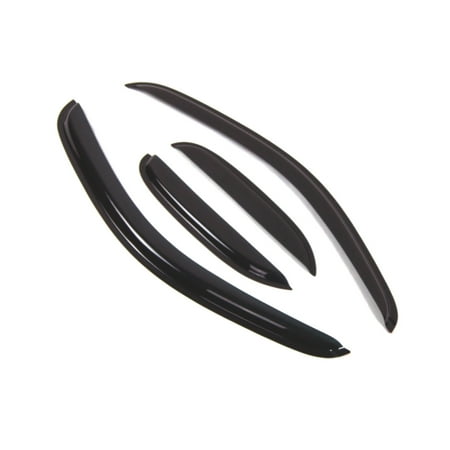TuningPros Outside Mount Window Visor Deflector Smoke Tinted 4 Pcs Set For 2007-2013 Chevy Silverado EXT Cab