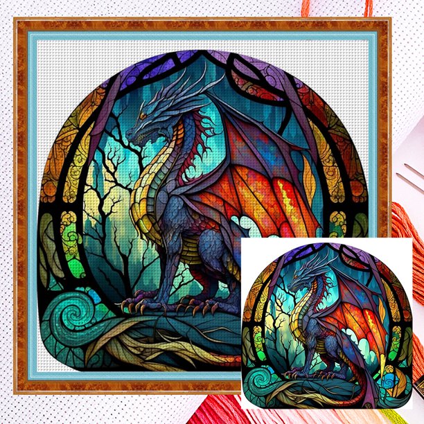 Hilo Algodón Ecológico Bordado Punto Cruz Vidriera Contado 11CT 40x40cm