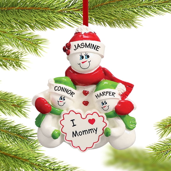 I Love Mommy 2 Children Ornament