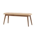 thumbnail image 7 of Weston Home Arne Mid-Century Tapered Beige Fabric Dining Bench, Dark Walnut Finish, 7 of 7