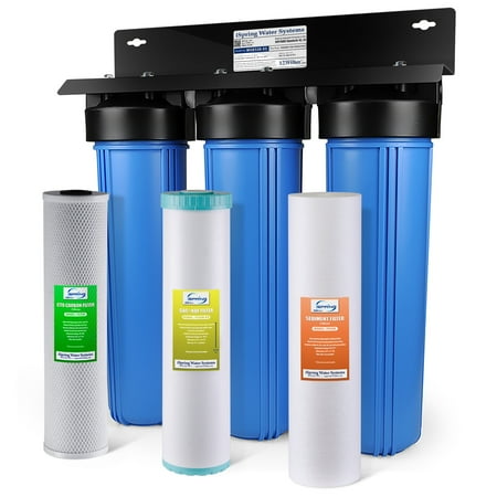 

iSpring WGB32B-KS 3-Stage Heavy Metal Reducing Whole House Water Filtration System w/ 20-Inch Sediment KDF and Carbon Block Filters