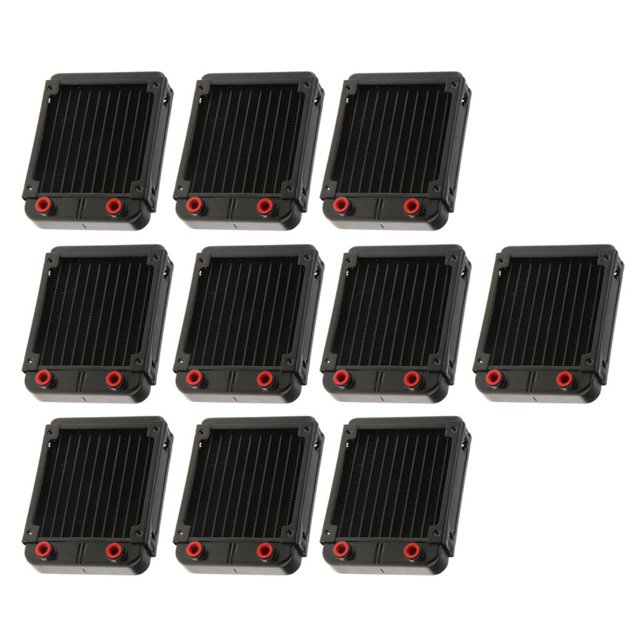 Intercambiador de refrigeración por agua Baoblaze 10 tubos G4 Rosca de 1 Para CPU color negro