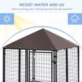 thumbnail image 3 of imerelez Dog Kennel Outdoor, Walk-in Pet Playpen, Welded Wire Steel Dog Fence with Water-and UV-Resistant Canopy, Jet Black 5' x 5' x 5', 3 of 7