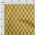 thumbnail image 1 of oneOone Georgette Viscose Yellow Fabric Leaves & Floral Block Craft Projects Decor Fabric Printed By The Yard 42 Inch Wide, 1 of 4