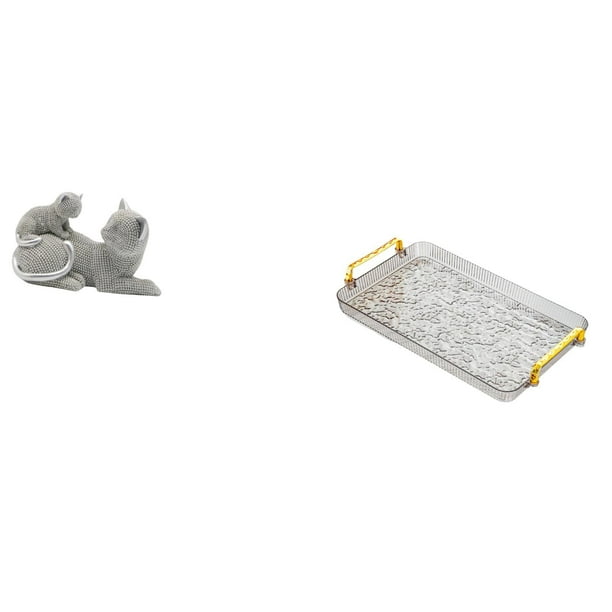 Escultura De Gato, Adorno De Mesa, Artesanía, Figura Decorativa, Estatua De Animal, Plato De Postre, Bandeja De Mesa De Café Con Asa, Bandeja Para Servir, Bandeja Para Guardar Joyas, Para