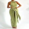thumbnail image 2 of Twist Front Sleeveless Bodycon Midi Dress for Women, 2 of 8