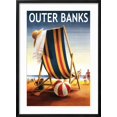 thumbnail image 2 of Art.com Outer Banks, North Carolina - Beach Chair and Ball Art Print by Lantern Press, Black Frame Wall Art, 21" x 29", 2 of 5
