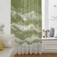 thumbnail image 6 of Sage Green Ombre Sheer Curtains 72 Inches Long, Modern Moire Abstract Art Luxury Light Filering Curtains, Breathable Simi Curtain Privacy Drapes for Living Room Bedroom Lightweight Window Treatment, 6 of 9