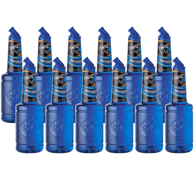 Finest Call 1 Liter Premium Blue Curacao Syrup - Non-Alcoholic Cocktail Enhancer