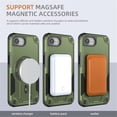 thumbnail image 7 of for iPhone 17e 6.1-inch Case [Compatible with MagSafe] Built in Invisible Stand, Military Grade Shockproof Soft TPU Protective Cover Case,Green,For iPhone 17e, 7 of 7