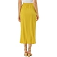 thumbnail image 3 of Unique Bargains Jupe Longue Décontractée pour Femmes Taille Élastique Fendue Asymétrique, 3 of 6