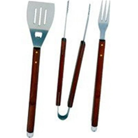 Mintcraft SBQ318-3-B Bbq Tool Set Stainless Steel With Wood Handle 3 ...