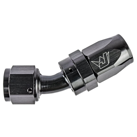 JEGS AN 30-Degree Max Flow Swivel Hose End [-8 AN Female to -8 AN Hose, Black]
