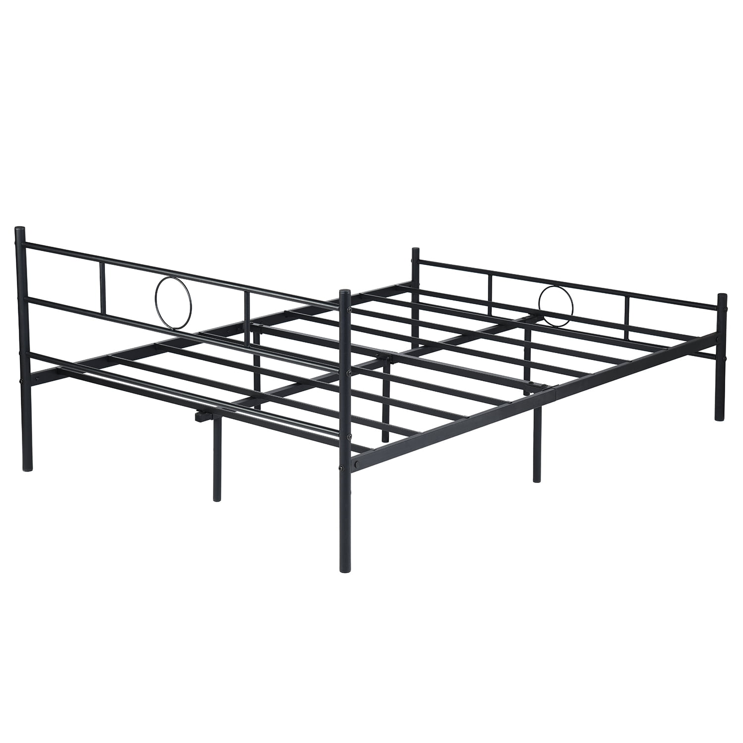 Metal Platform Bed Frame with Headboard & Footboard, Heavy Duty Steel Slats Bed, Underbed Storage Space, No Box Spring Needed, Easy Assembly for Bedroom