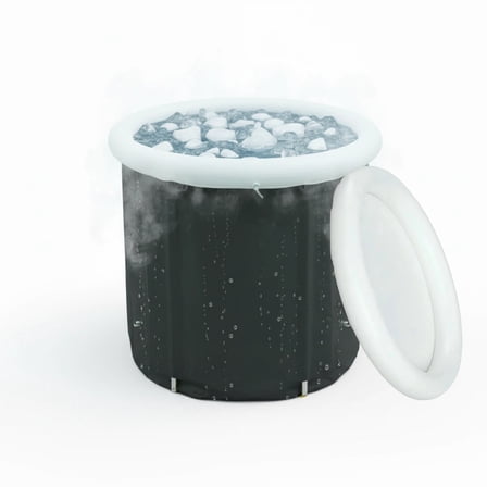 Nygira Ice Bath Tub with Lid, Portable Foldable Cold Plunge Tub for Athletes Recovery & Adult, Large Capacity Indoor Outdoor Use, 105 Gallons