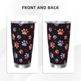 thumbnail image 2 of Colorful Paw Tumbler 20oz Dog Paws Stainless Steel Insulated Tumblers with Lid and Straw Animal Travel Coffee Mug Tea Wine Cups Water Bottle Gifts for Women Dog Lovers, 2 of 6
