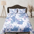 thumbnail image 1 of Pavo real blanco Juego de Funda Nórdica Colcha Floral, Ropa de cama con funda de almohada, ,, 1 of 4