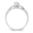 thumbnail image 2 of Solid 925 Sterling Silver Aquamarine Blue March Gemstone Engagement Ring Size 9, 2 of 4