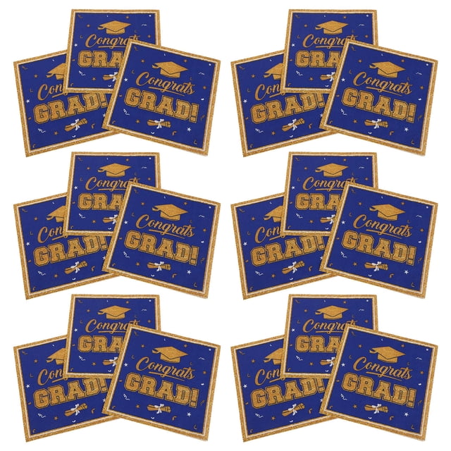 BESTYASH 72Ud Servilletas Desechables Azul Para De Graduación Con Para