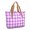 Purple and White Checkered Pattern, variant on Black and White Checkered Pattern Large Tote Bag for Women, Polyester Roomy Work Tote with Pockets and Zipper, Durable Gifts Ideas for Mom Wife Friend