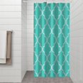 thumbnail image 2 of Turquoise Geometric Quatrefoil Pattern Shower Curtain 36"x72" ,Bathroom Decorative Shower Curtains Set with 12 Hooks,Modern Waterproof Washable Shower Curtain, 2 of 6