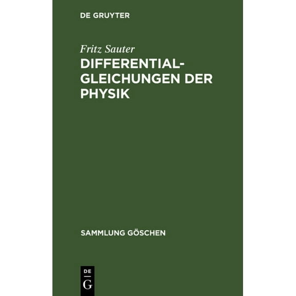 Sammlung GÃ¶schen Differentialgleichungen der Physik, Book 1070, (Hardcover)