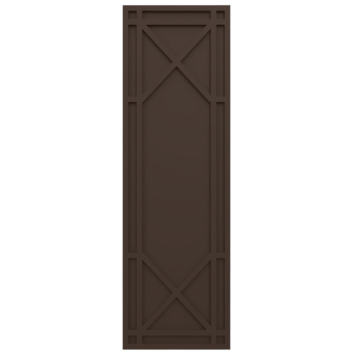 Ekena Millwork 18"W x 75"H True Fit PVC Bungalow Fixed Mount Shutters, Raisin Brown (Per Pair - Hardware Not Included)