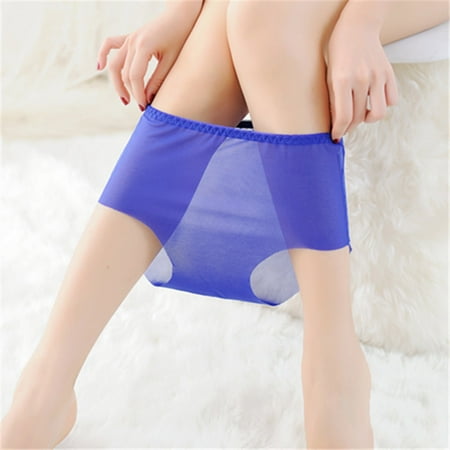 Pavied Seamless Underwear Womens Underwear Women Panties Transparent Seamless Panties Breathable Panties Women s Panties High Waisted Underwear Plus Size Underwear Blue M