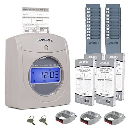 Paquete para calcular el tiempo y el reloj uPunch HN4500 con 200 tarjetas