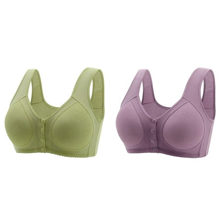 (2-Pack) 2025 New Women Casual Breathable Small Sports Bra Tube Button Down Top Small Sports Bras for Women Bra Underwear without Steel Sports Bra High Support Ring Gathering