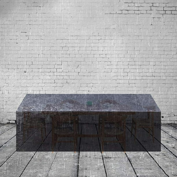 SHENMO Housse de mobilier d'extérieur en tissu Oxford 210D – Housse  anti-poussière et imperméable pour jardin – Noir 1 pièce 