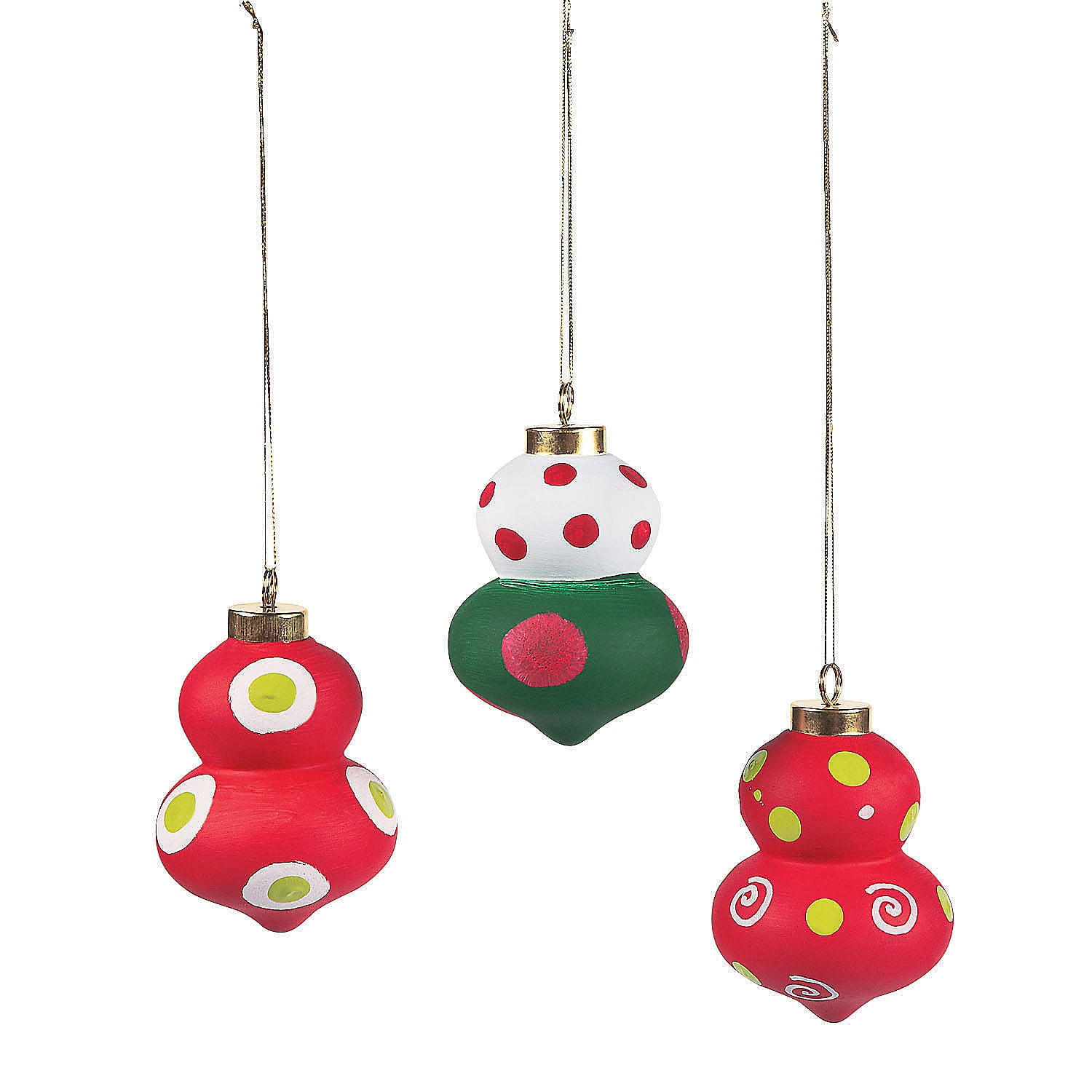 Fun Express Holiday Ceramic Ornaments Craft Kit, 12 Pieces