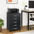 thumbnail image 2 of TUSY 5-Drawer Chest, Storage Dresser Cabinet with Wheels, Black, 2 of 7