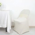 thumbnail image 5 of Efavormart Ivory Satin Rosette Spandex Stretch Fitted Folding Chair Cover, 5 of 5