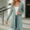 thumbnail image 6 of BiZtdJrK Dusters for Women Knit Long Sleeve Open Front Cardigans Lightweight Fashion Vacation Cardigan Sweater Mint Green S, 6 of 9