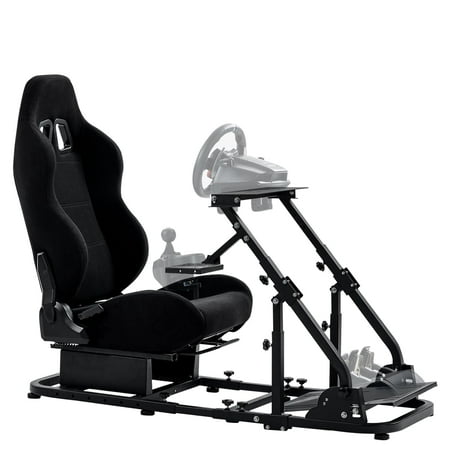 Supllueer Sim Racing Cockpit Stand with Seat for Logitech, Thrustmaster, Fanatec, PS3/PS4/Xbox