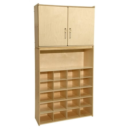 20 Tray Cabinet - Contender 20 Tray Cubby Wooden Storage Locker and Cabinet