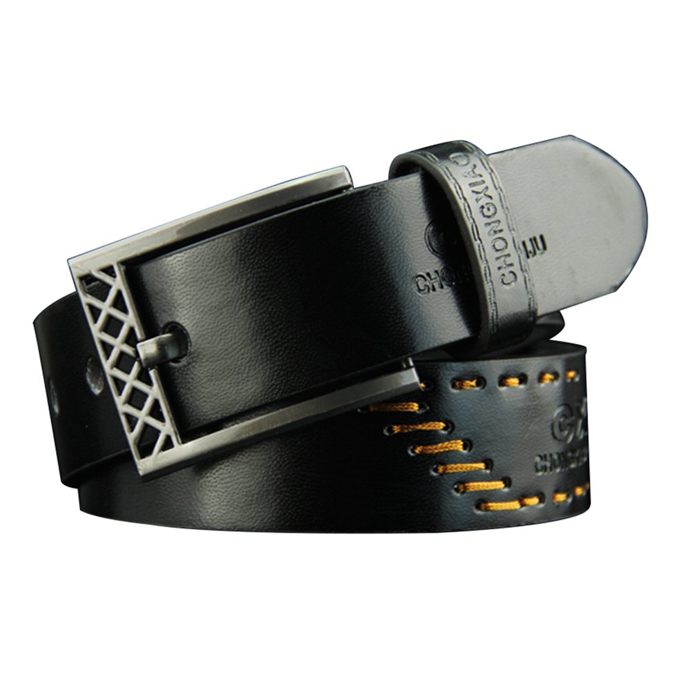 XX802 Fashion Hollow Button Threading Belt PU Leather Strap Belts For