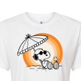 thumbnail image 3 of Peanuts - Summer Edition - Snoopy & Woodstock Relaxing - Juniors Cropped Cotton Blend T-Shirt, 3 of 5