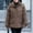 Brown Coat for Womens, variant on jtjvou Womens Quilted Winter Jacket Casual Detachable Hood Coat with Pockets Loose Warm Outerwear Lapel Slim FIT Jacket Red XXXL