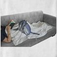 thumbnail image 6 of Shark Soft Flannel Fleece Throw Blanket, Large Reef Shark Swimming Futuristic Computerrt Underwater Design, Cozy Plush for Indoor and Outdoor Use, 70" x 90", Blue Grey White, by Ambesonne, 6 of 6