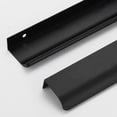 thumbnail image 3 of GUOOL Finger Edge Pull Tab Handle Home Cuisine Armoires Tiroirs Collection Long Centre Noir 150mm, 3 of 7